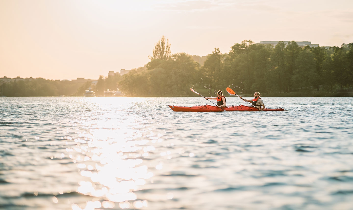 Couple Paddling