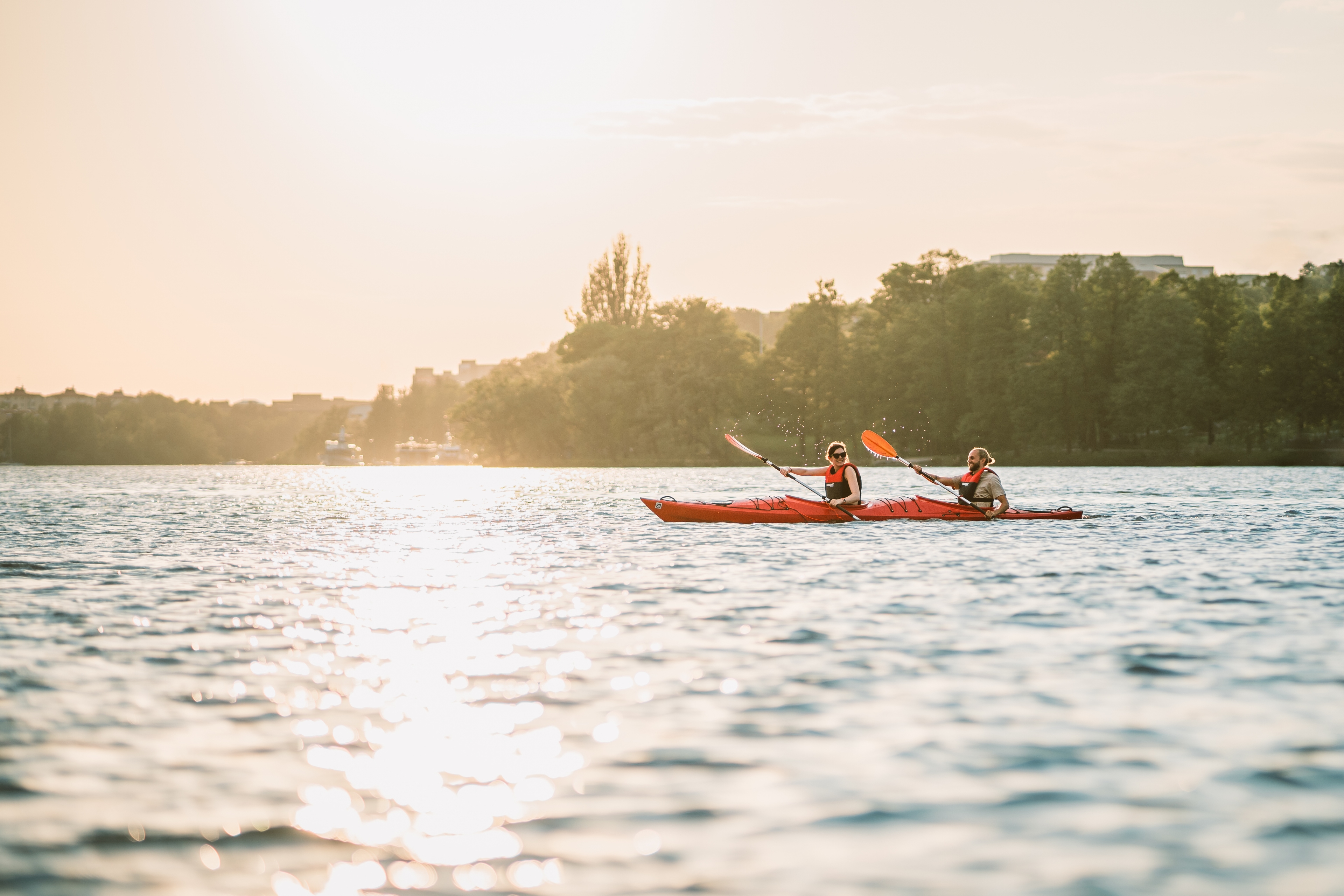 Couple Paddling
